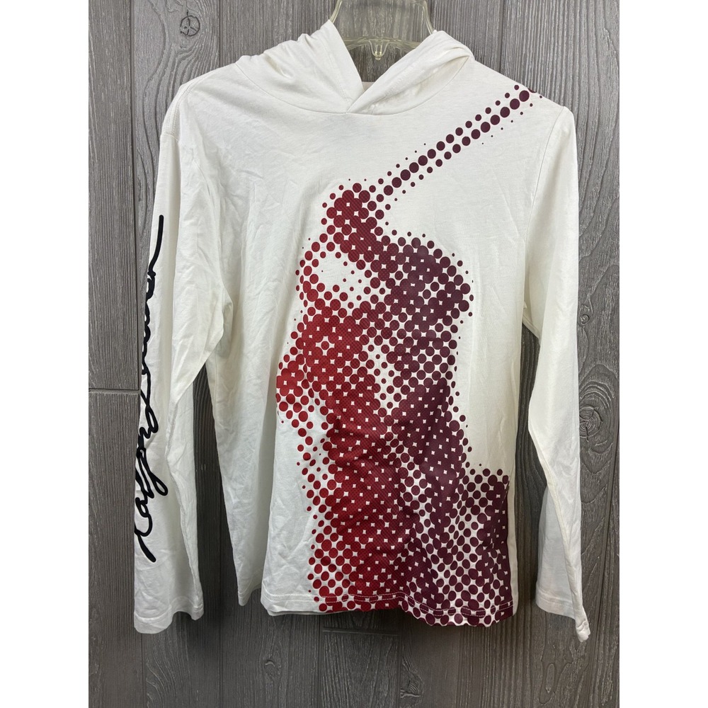 Polo Ralph Lauren Big Pony Boys L 14-16 Hooded Shirt Long Sleeve White Preppy